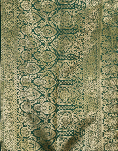 Elegant Banarasi Silk Blend Saree with Woven Design and Unstitched Blouse