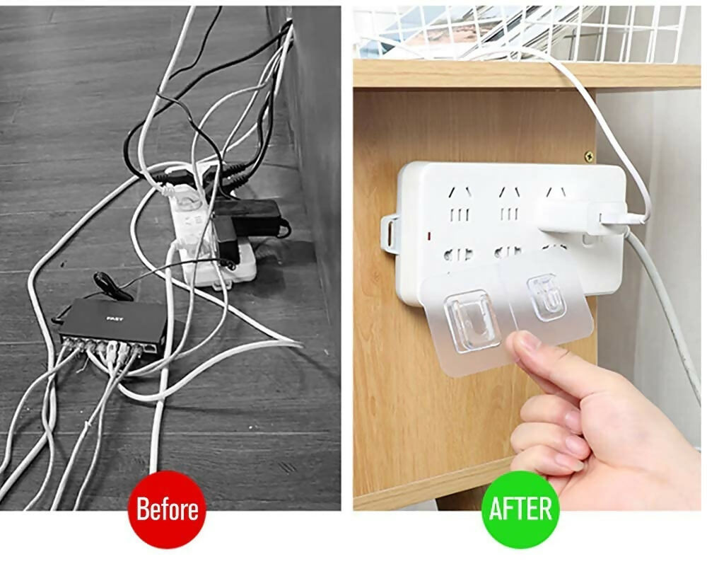 Heavy-Duty Double-Sided Wall Hooks Self-Adhesive Waterproof Plastic Hooks for Home, Kitchen & Bathroom – Strong Male/Female Design