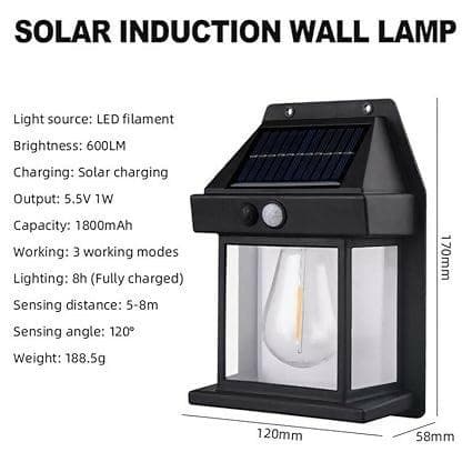 Eloxee Solar Wall Lights Outdoor Wireless Light Fixture Waterproof Exterior Lighting with Clear Panel (Medium 1,Multi-Colour) - HalfPe