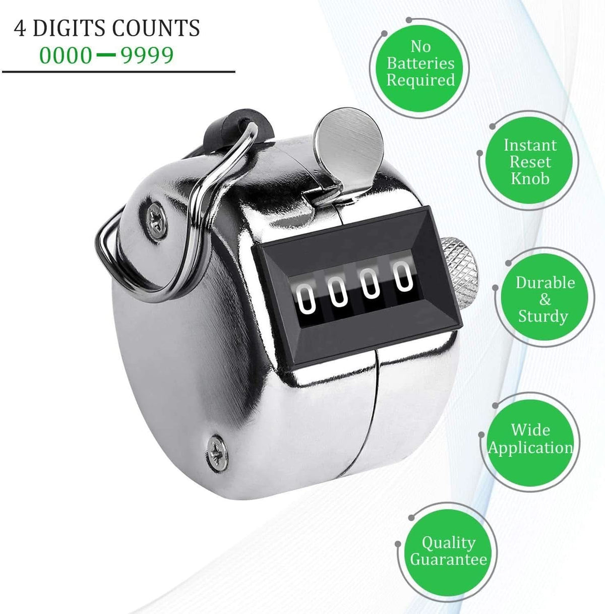 4 Digits Hand Held Tally Counter Numbers Clicker HP DD