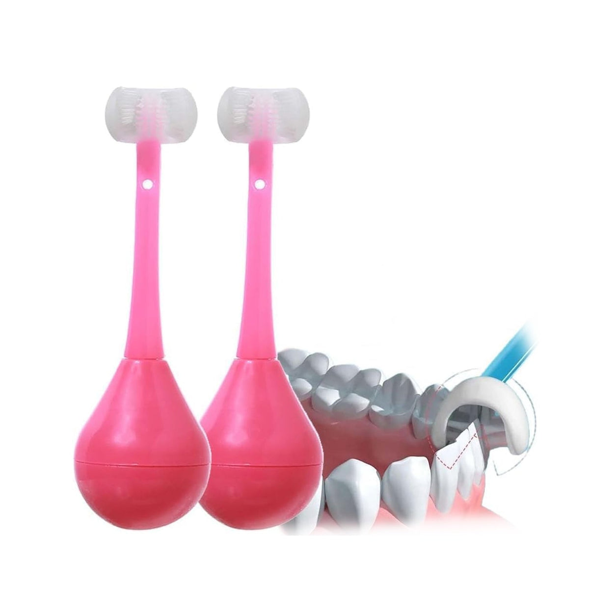 3-Sided Toddler Training Toothbrush – Soft Bristles & Silicone Head (1 Pc) HP DD