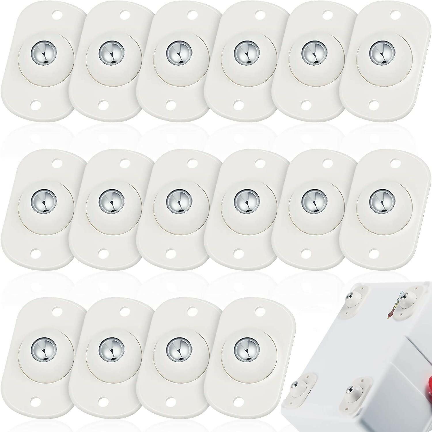 4Pcs Self-Adhesive Mini Swivel Caster Wheels 360° Rotating Universal Wheels for Storage Boxes, Drawers & Furniture Easy Stick-On Rollers for Smooth Movement