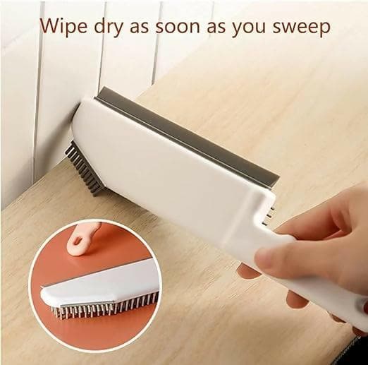 Floor Window Cleaning Tool Brush Kitchen Bathroom Door Cleaning 3 in 1 Gap (grey) - HalfPe