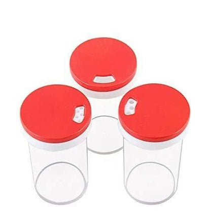 Flossymart Revolving Plastic Spice Rack Multipurpose Storage Set Condiment Masala Rack Set (12 Pieces, Red) - HalfPe