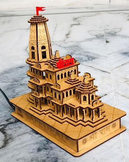 Shri Ram Ayodhya Mandir Exclusive 3D Wooden Janmabhoomi Temple - HalfPe