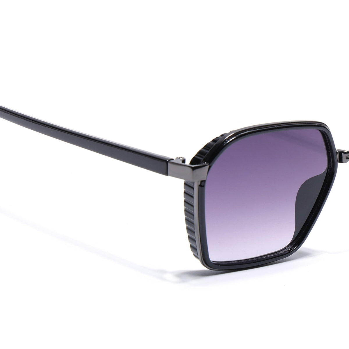 Eyejack Dark Grey Hexagonal Sunglasses for Men and Women - view 5