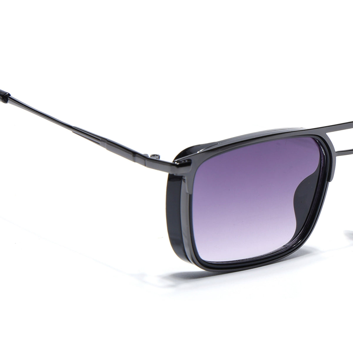 Eyejack Dark Grey Rectangle Sunglasses for Men and Women - view 5