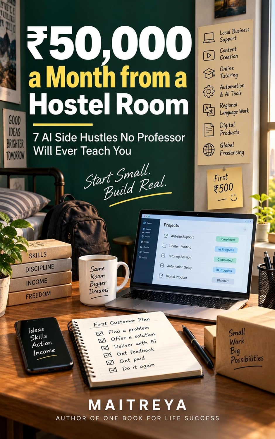 ₹50,000 a Month from a Hostel Room: 7 AI Side Hustles No Professor Will Ever Teach You (Instant eBook)