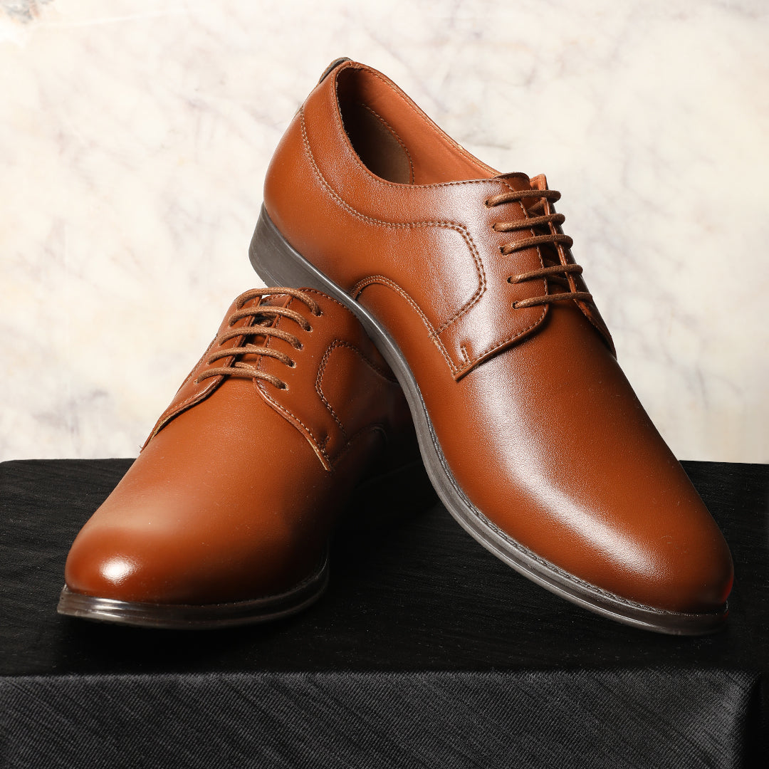 The Zalio Tan Men Formal Bicycle Cut Derby V8 By Ruosh