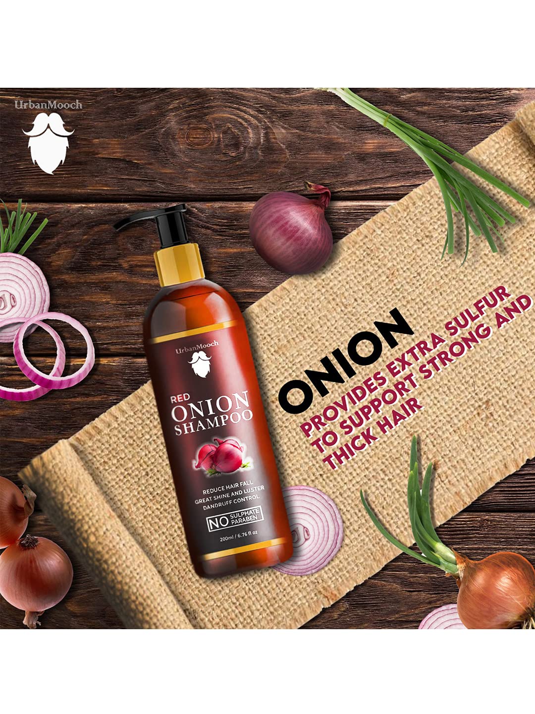 UrbanMooch Hair Fall Control Shampoo & Conditioner Combo with Pea Protein & Onion Extract for Stronger Hair - (200 ml + 200ml) Lohiya Retails