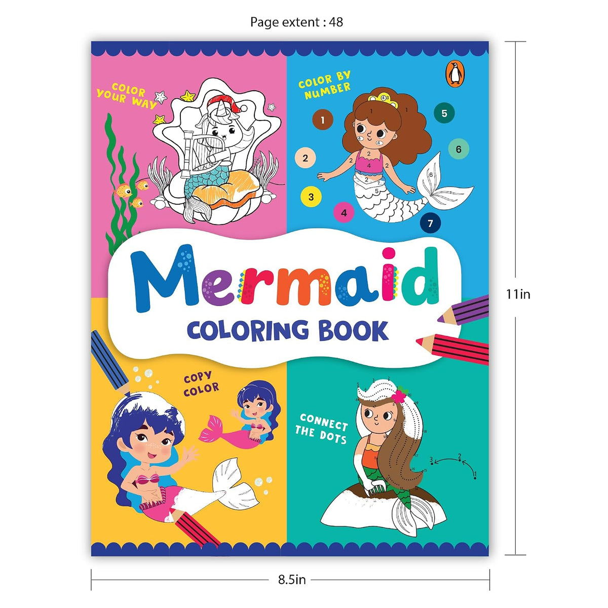Mermaid Coloring Book: Fun Underwater Coloring Activity Book for Kids