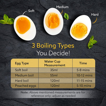 AGARO Stainless Steel Egg Boiler with 8 Egg Capacity with Poaching & Steaming Function (500W)