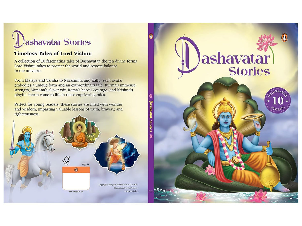 Dashavatar Stories: 10 Illustrated Stories of Lord Vishnu’s Avatars for Children I Hindu Mythology