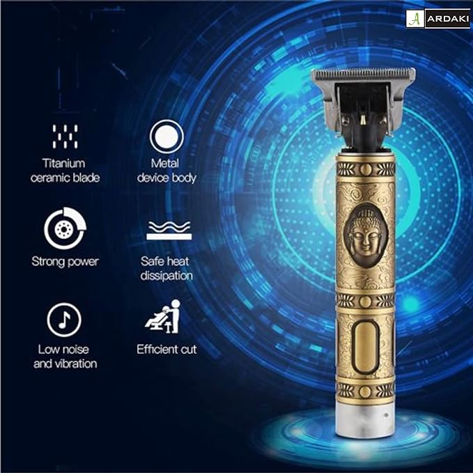 Rechargeable Bronze Cordless Clipper & Shaver: Precision Trimmer (Metal Body, TPT)