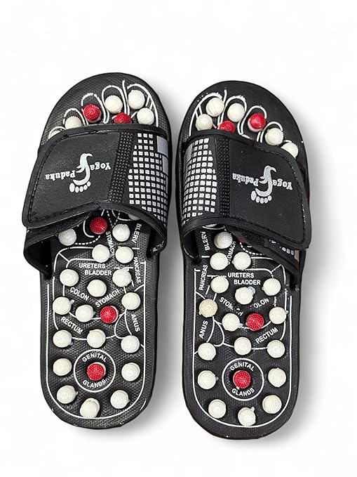 Buddy Cares Acupressure Yoga Paduka Slippers – Therapeutic Massage Footwear with Pressure Point Nodes – UK 5