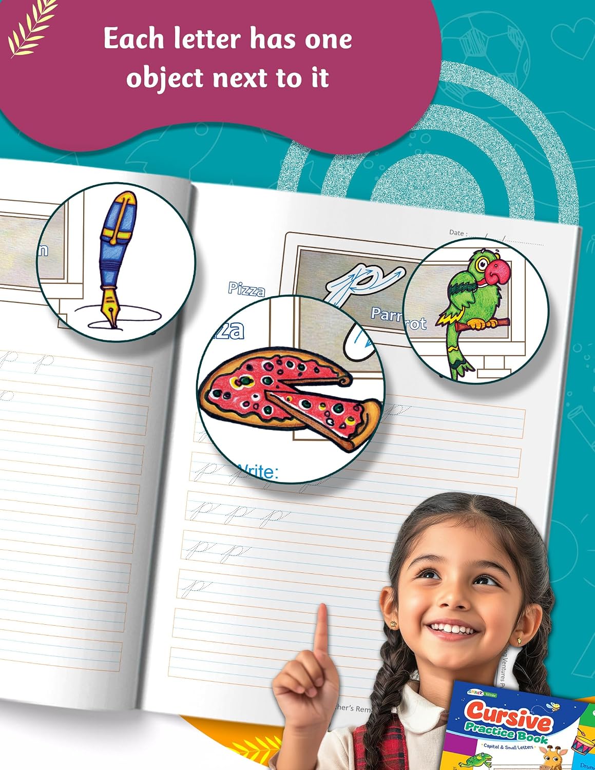Cursive Writing Practice Book for Kids 3+ Years | Capital & Small Letters - Image 6