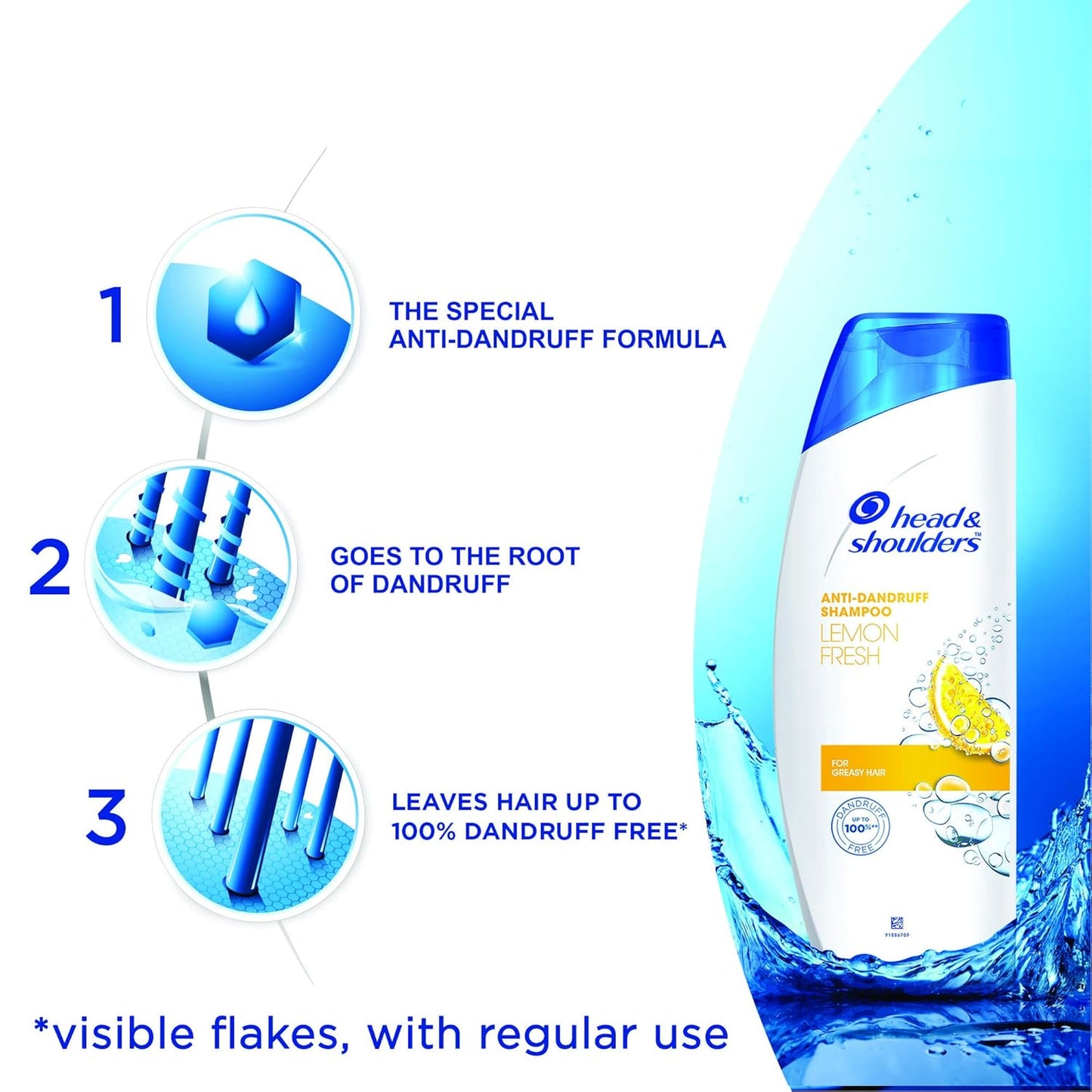 Head & Shoulders , Anti Dandruff Shampoo, Lemon Fresh, (180 ML)