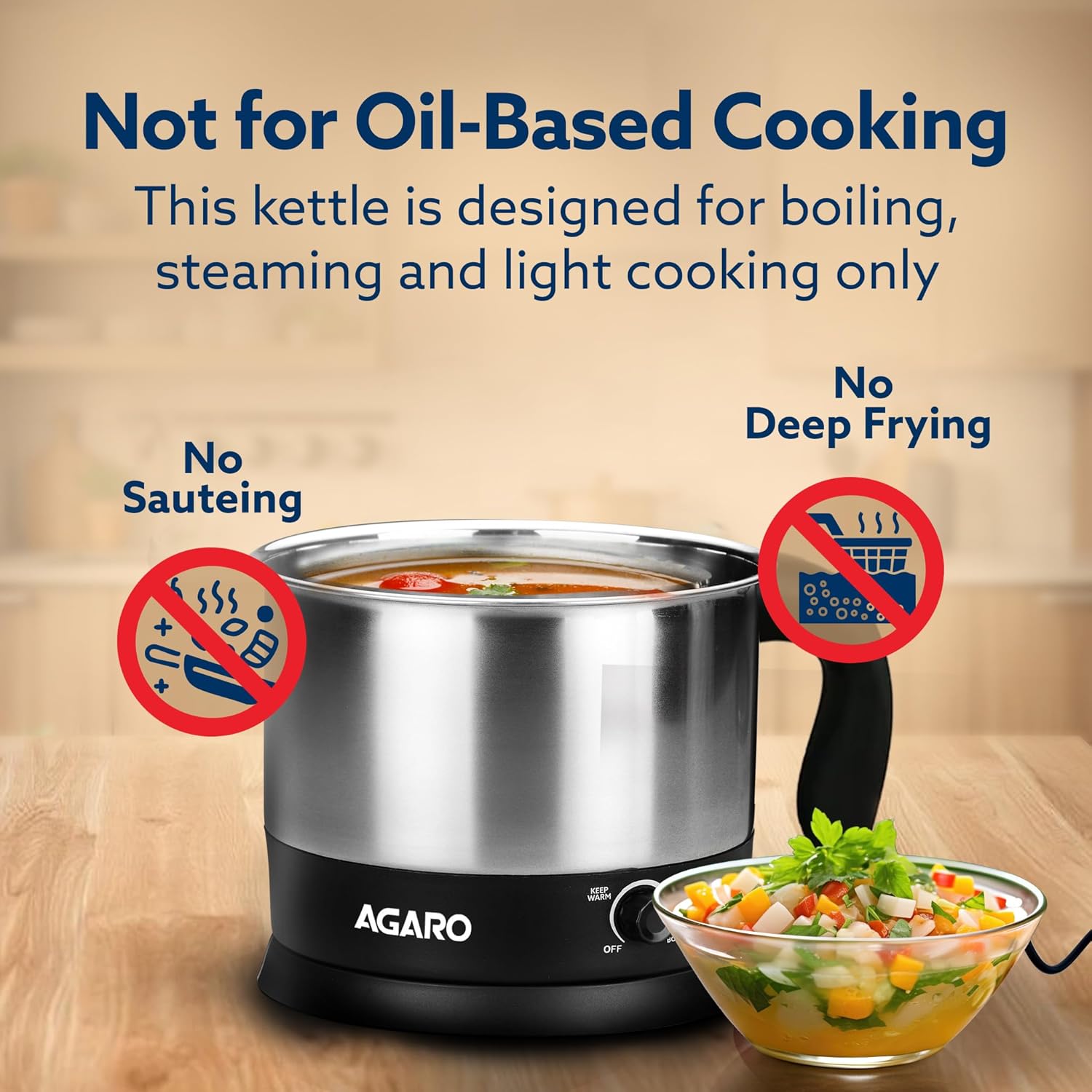AGARO Esteem Stainless Steel Electric Kettle with Heating Technology