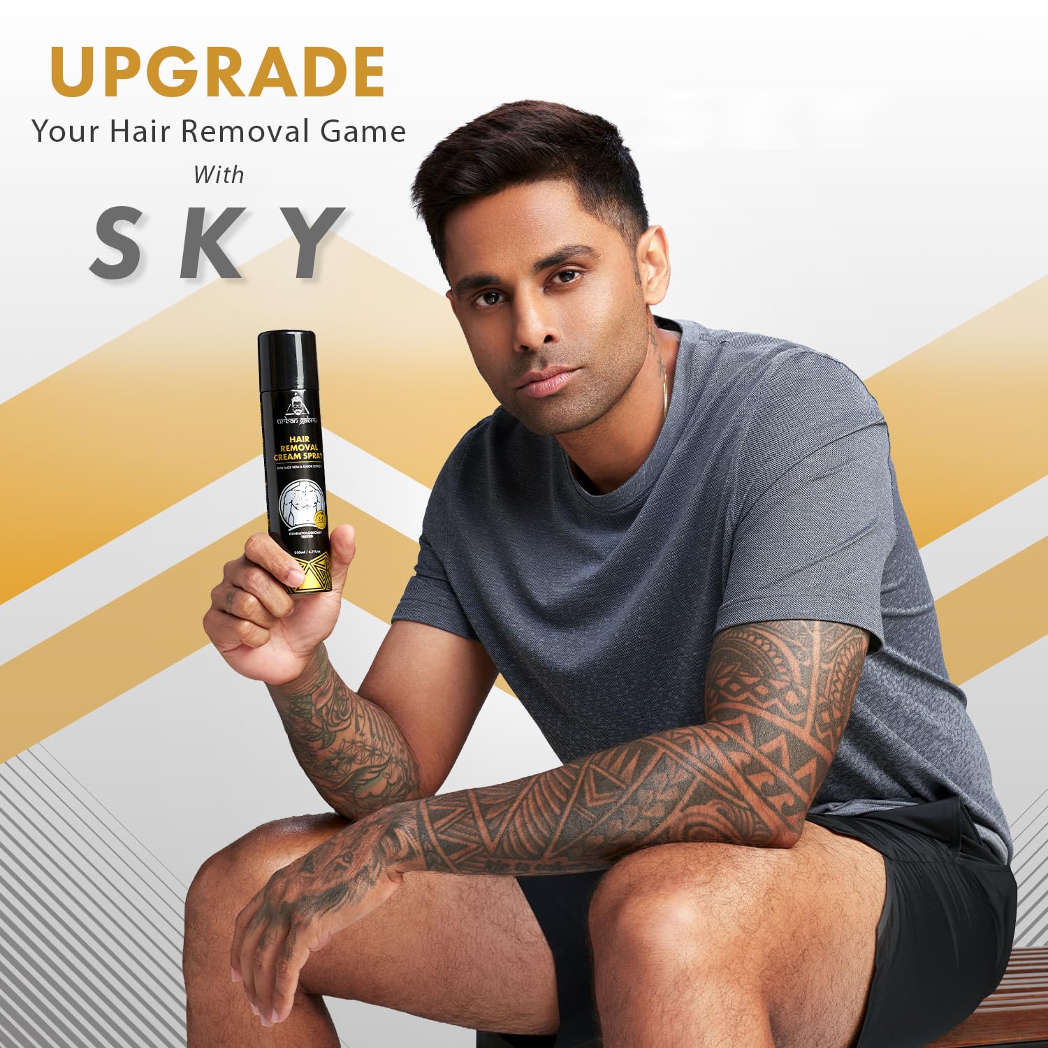 Urbangabru Hair Removal cream Spray | Painless Body Hair Removal spray For Chest, Back, Legs & Under Arms (200 ml) (Hair Removal Cream Spray - 200ml)