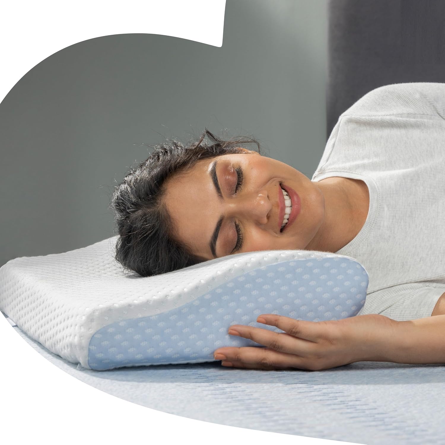 Livpure Smart Breeze Cervical Ortho Pillow – Perforated Memory Foam Neck Support Pillow, White