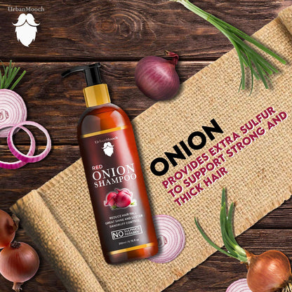 UrbanMooch | Red Onion Shampoo + Conditioner Combo | Hair Fall Control & Strengthening | For Men & Women | Set of 2 | 200ml Each Lohiya Retails