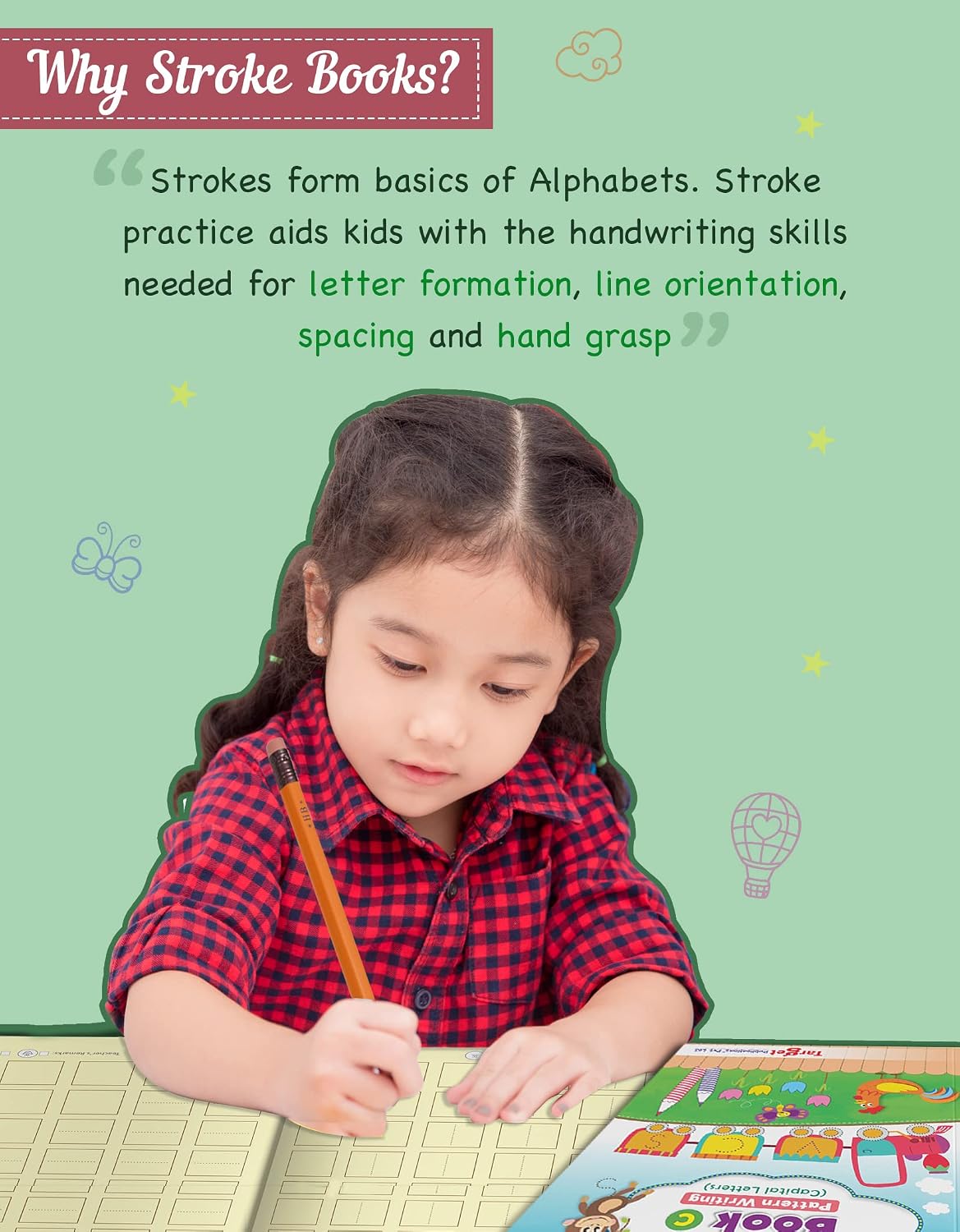 Stroke & Pattern Writing Book for Kids | ABCD & Pencil Control Practice - Image 2
