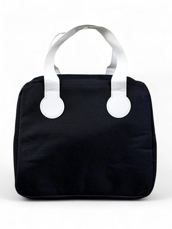 Buddy Cares Smile Lunch Bag – Water Resistant Insulated Lunch Pouch with Handle – Detail View