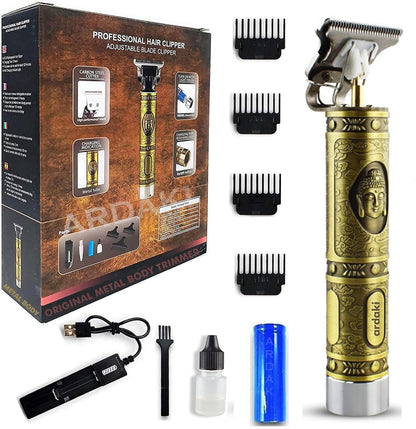 Rechargeable Bronze Cordless Clipper & Shaver: Precision Trimmer (Metal Body, TPT)