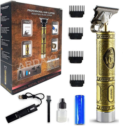 Rechargeable Bronze Cordless Clipper & Shaver: Precision Trimmer (Metal Body)