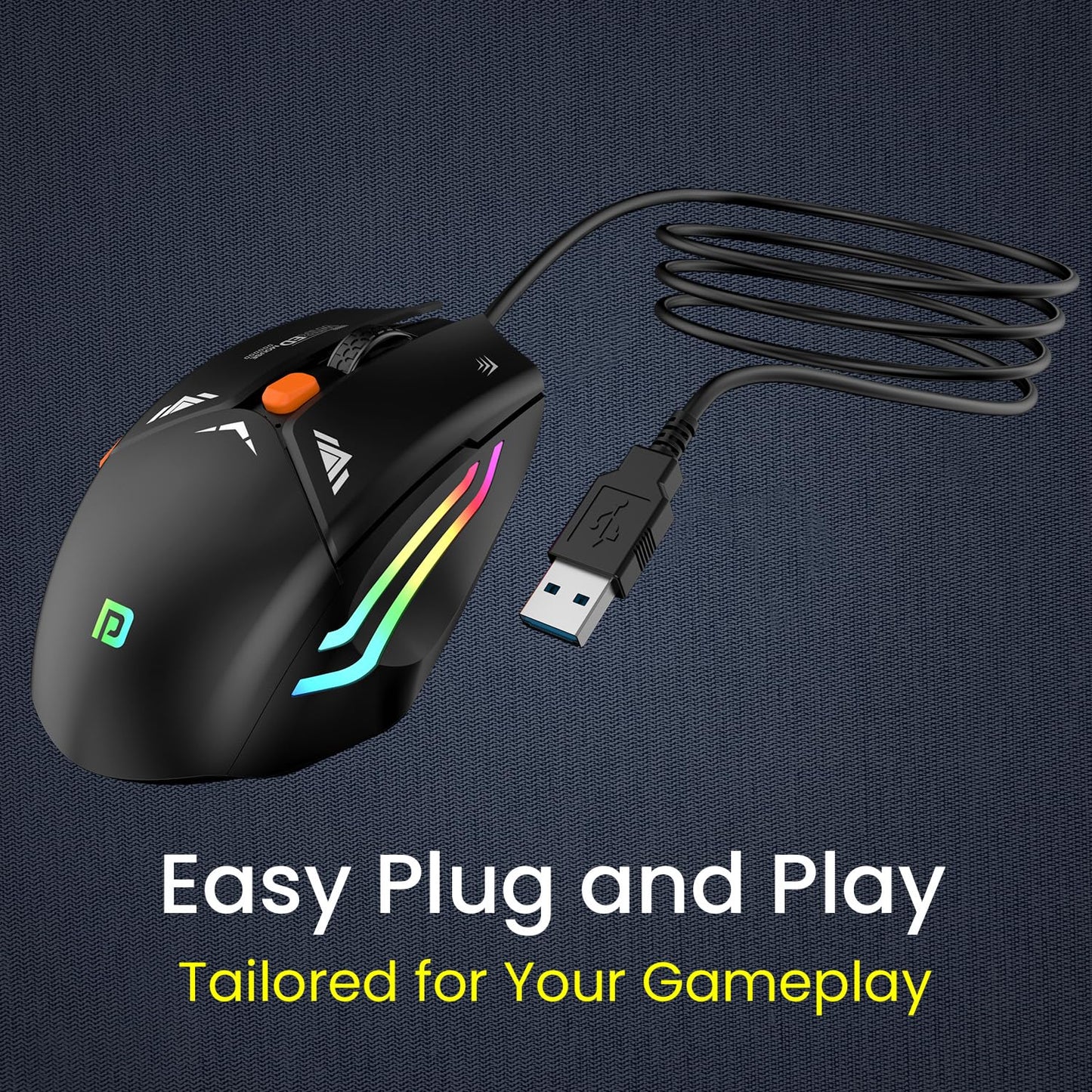 Portronics Vader gaming Mouse with 6 soundless buttons and adjustable DPI (BLACK)