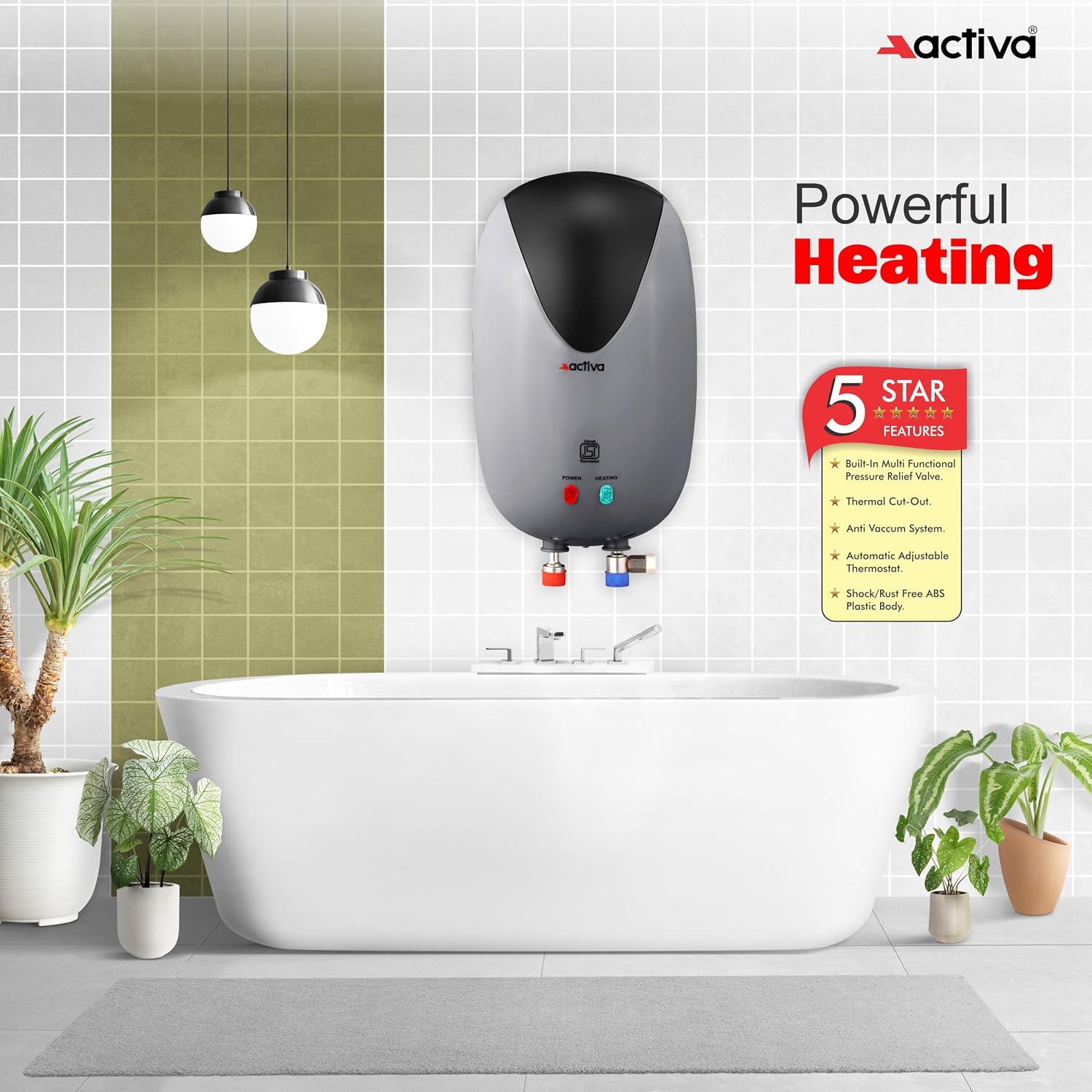 ACTIVA Act_Prem_3Ltr_Black 3 L Instant Water Geyser  (Black)