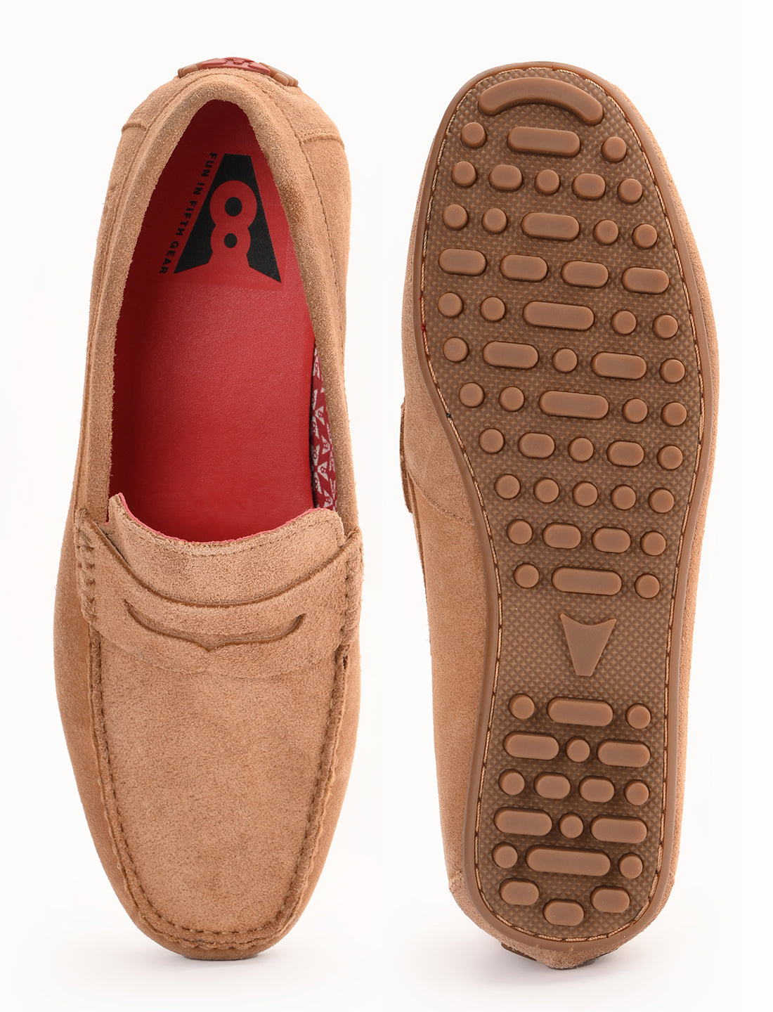 The Seti Tan Suede Men Casual Drivers V8 By Ruosh