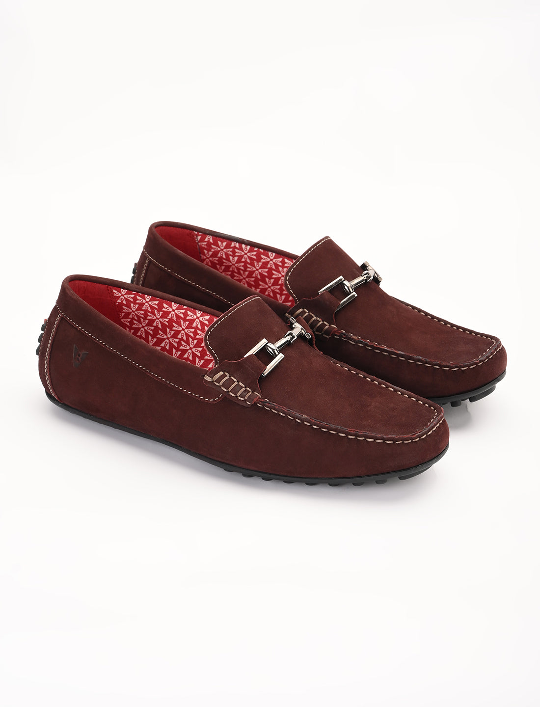 The Seti Burgandy Suede Men Casual Drivers V8 By Ruosh