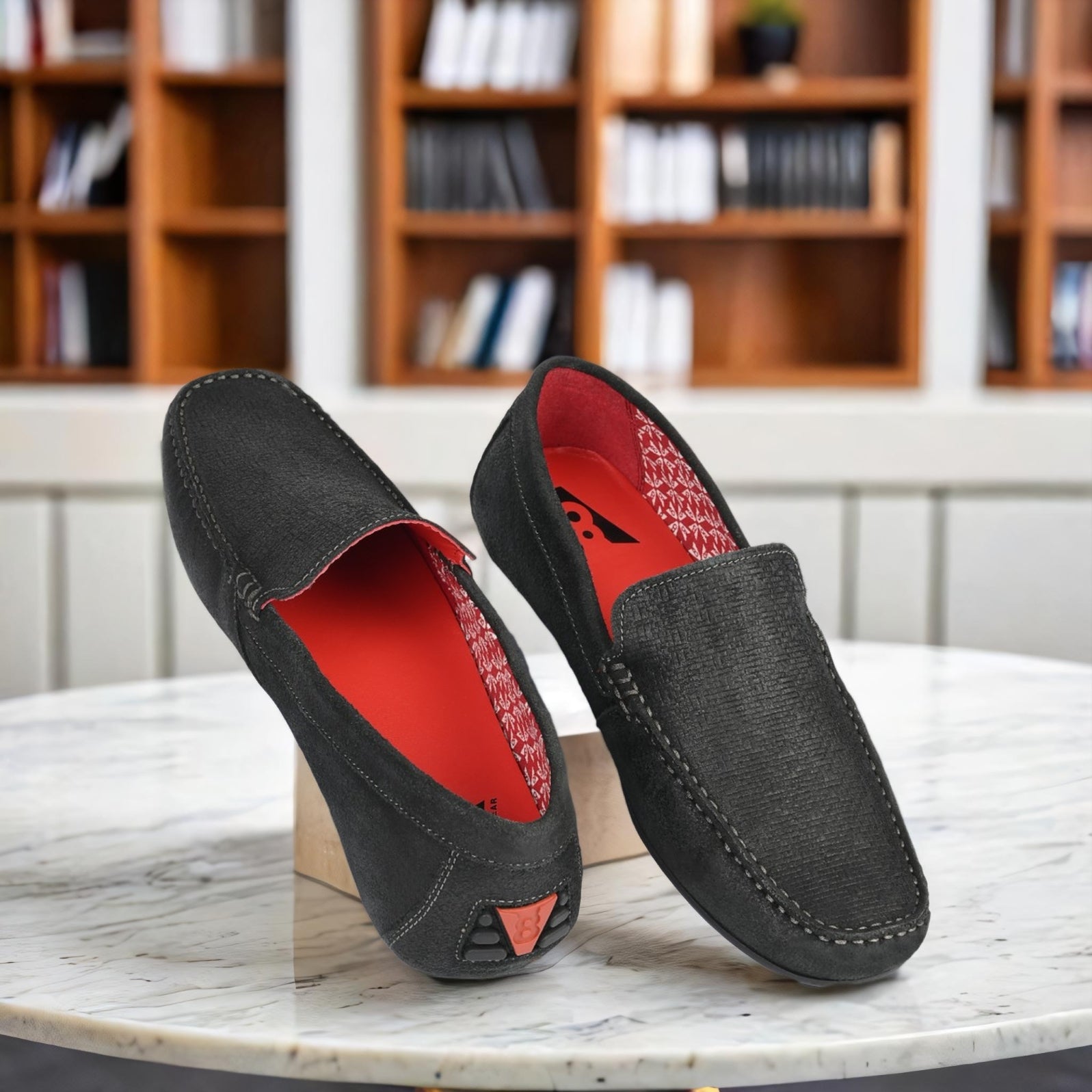 The Seti Black Suede Men Casual Drivers V8 By Ruosh