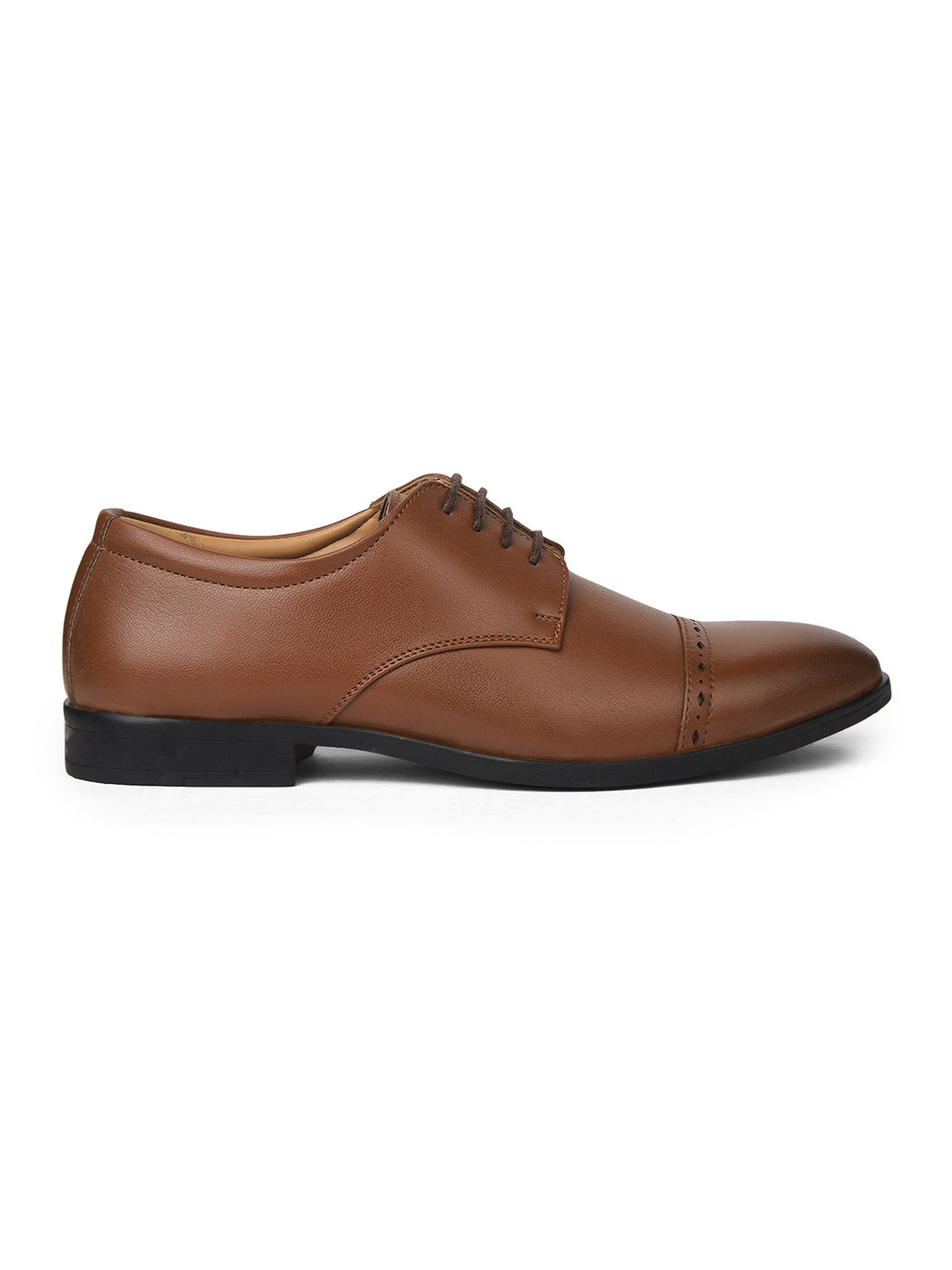 Bata Men's Tan Formal Lace-up Derby Shoes - Tan