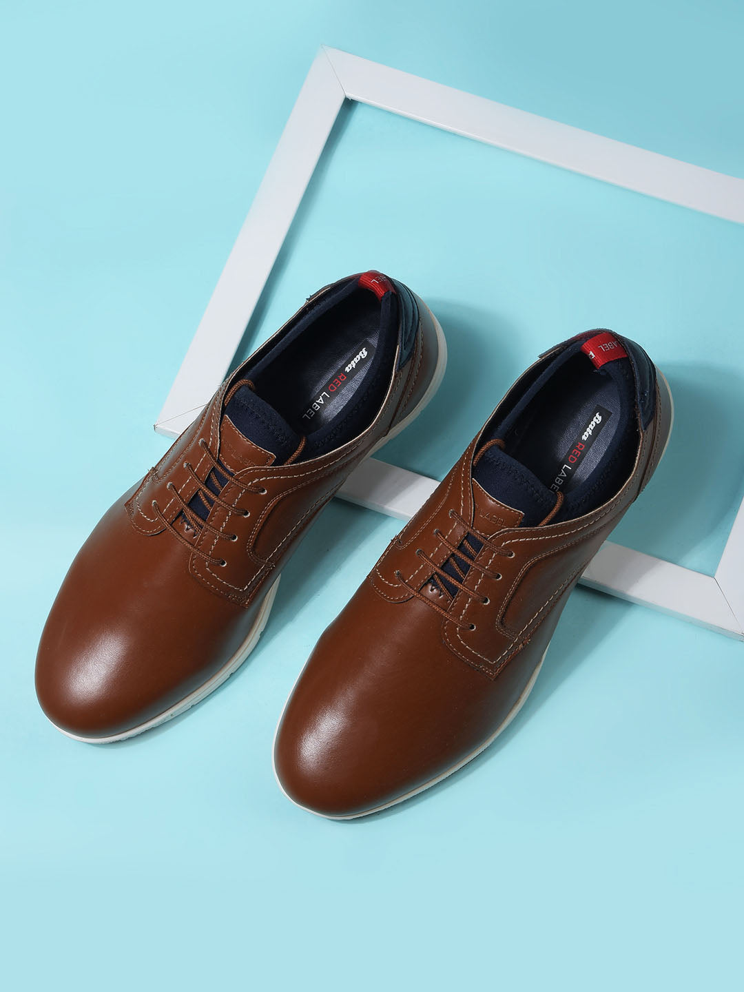 Bata Men Tan Formal Lace-up Derby Shoes - Tan - View 6