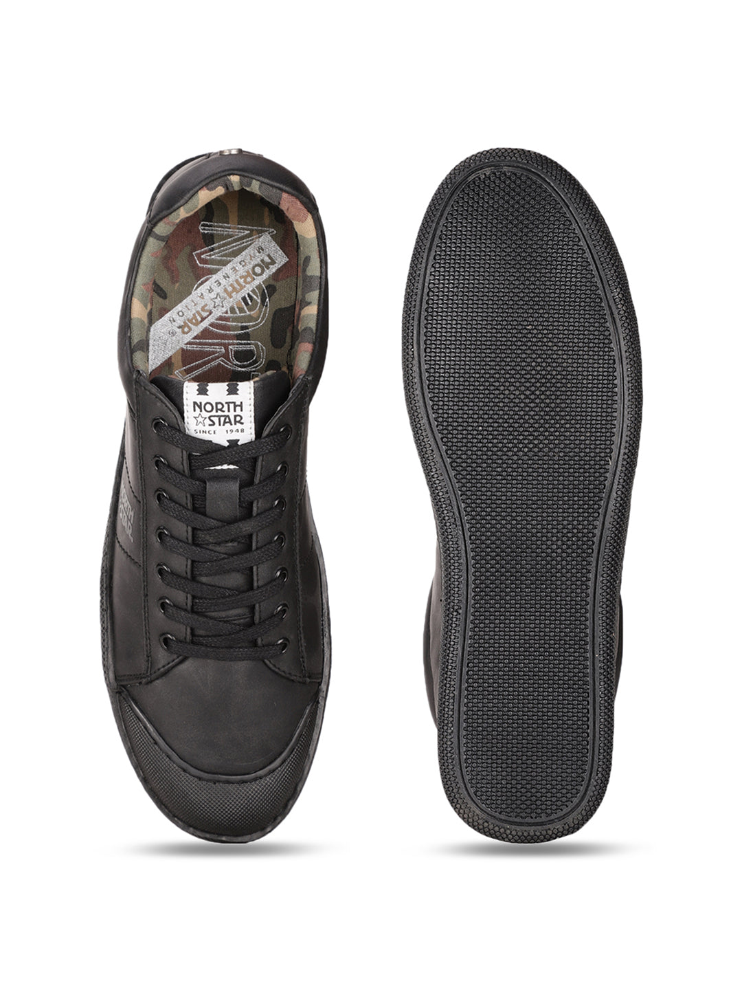 North Star Men Black Casual Lace-up Sneaker - Black - View 4