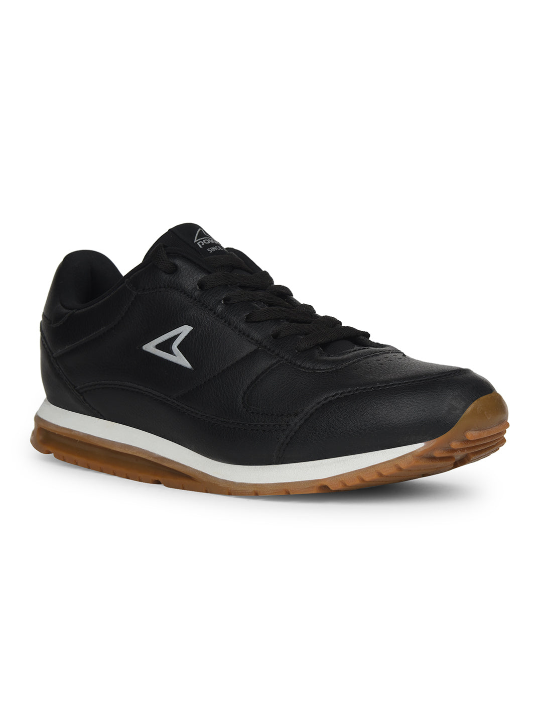 Power Men Black Lace-up Oxford Sports Shoes - Black - View 1