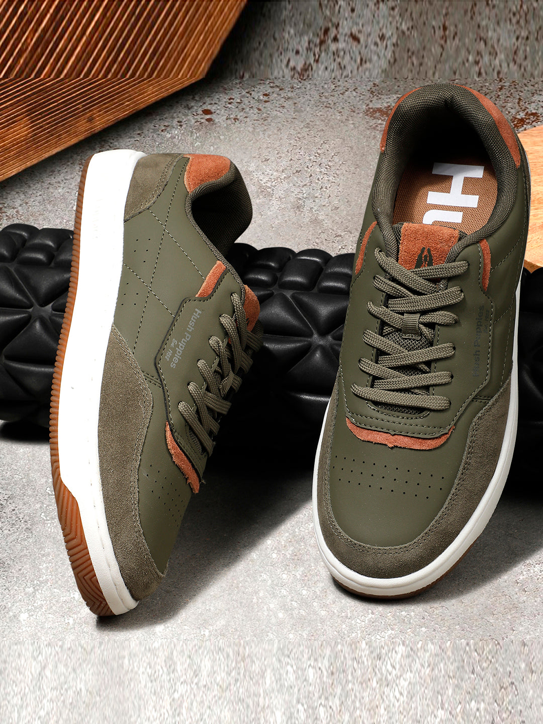 Hush Puppies Men Olive Casual Lace-up Sneaker - Olive - View 6