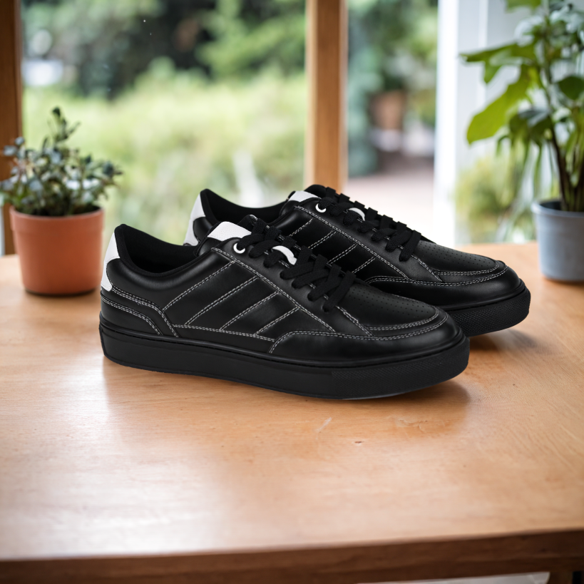 The Groove-01 Black & White Men Casual Sneaker V8 By Ruosh