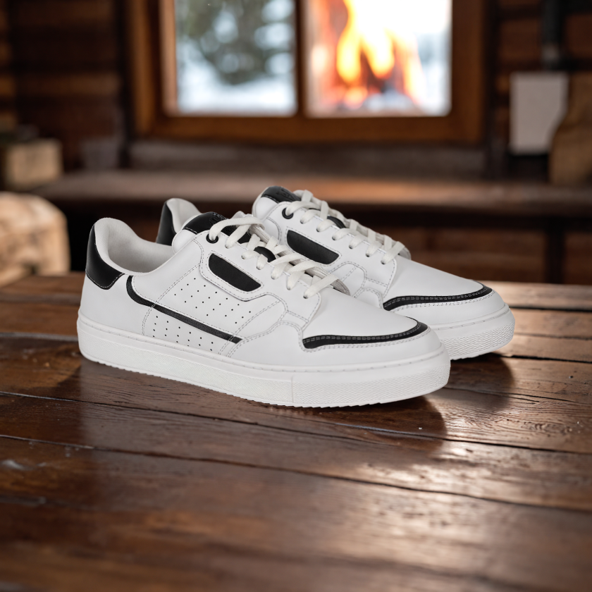 The Aldor White & Black Men Casual Sneaker V8 By Ruosh