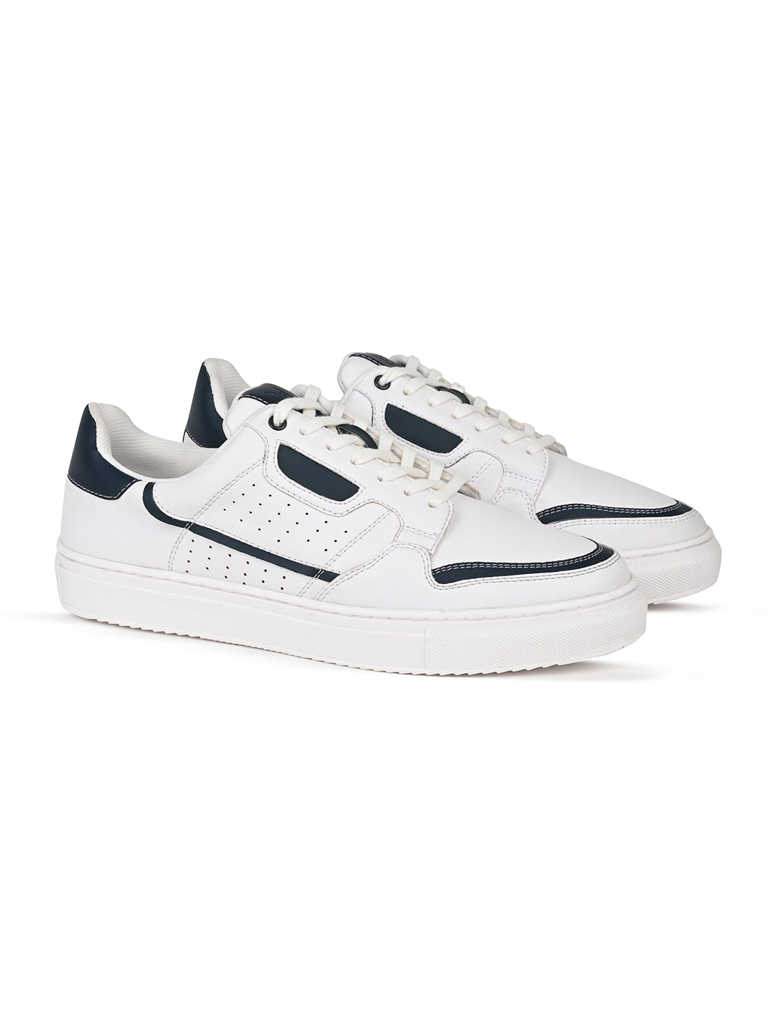 The Aldor White & Navy Men Casual Sneaker V8 By Ruosh