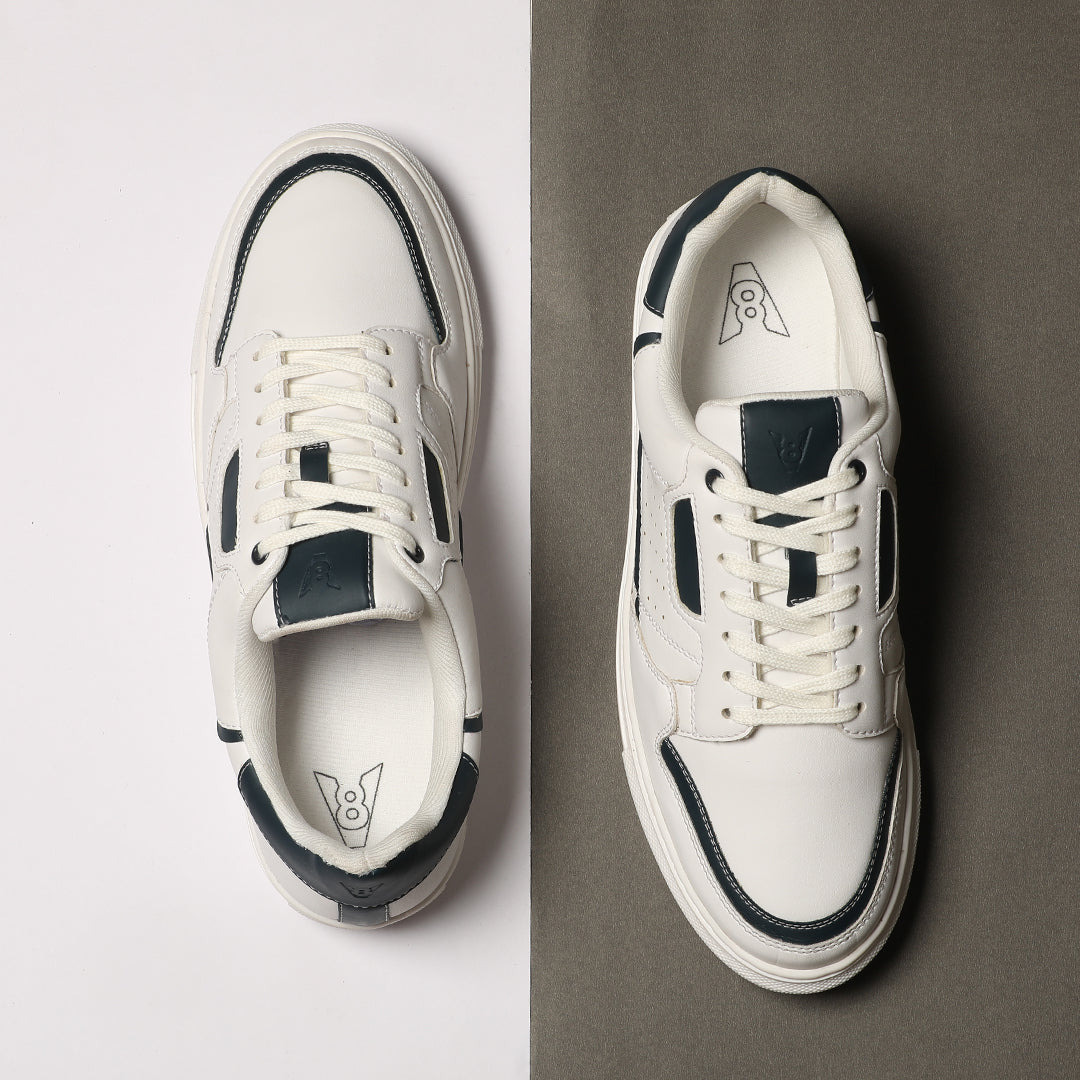 The Aldor White & Navy Men Casual Sneaker V8 By Ruosh