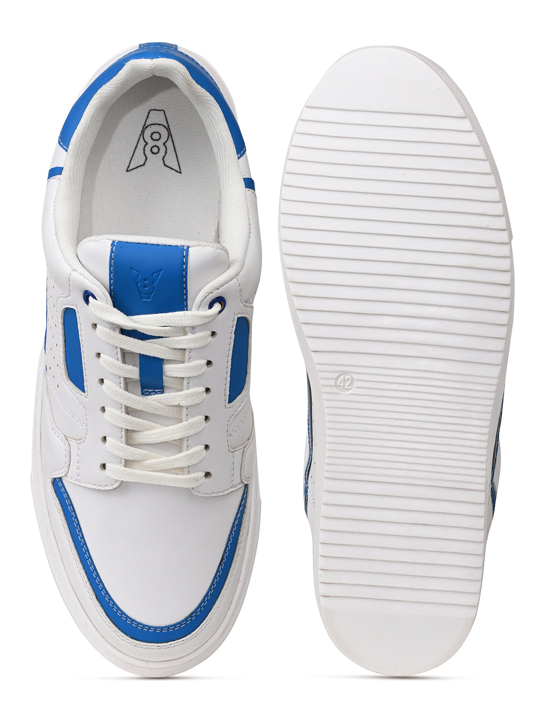 The Aldor White & Blue Men Casual Sneaker V8 By Ruosh