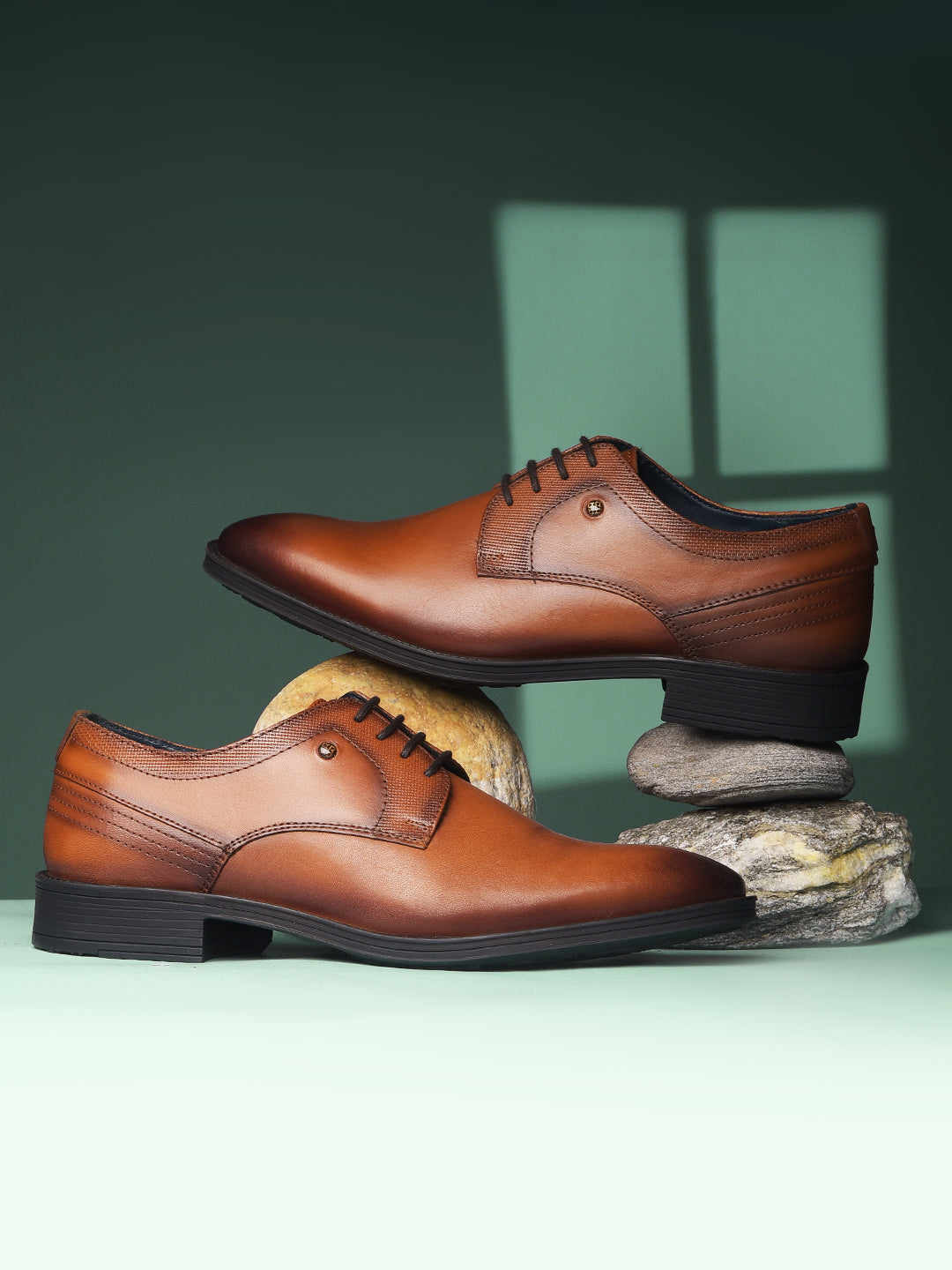 Bata Men Tan Formal Lace-up Derby Shoes - Tan - View 6