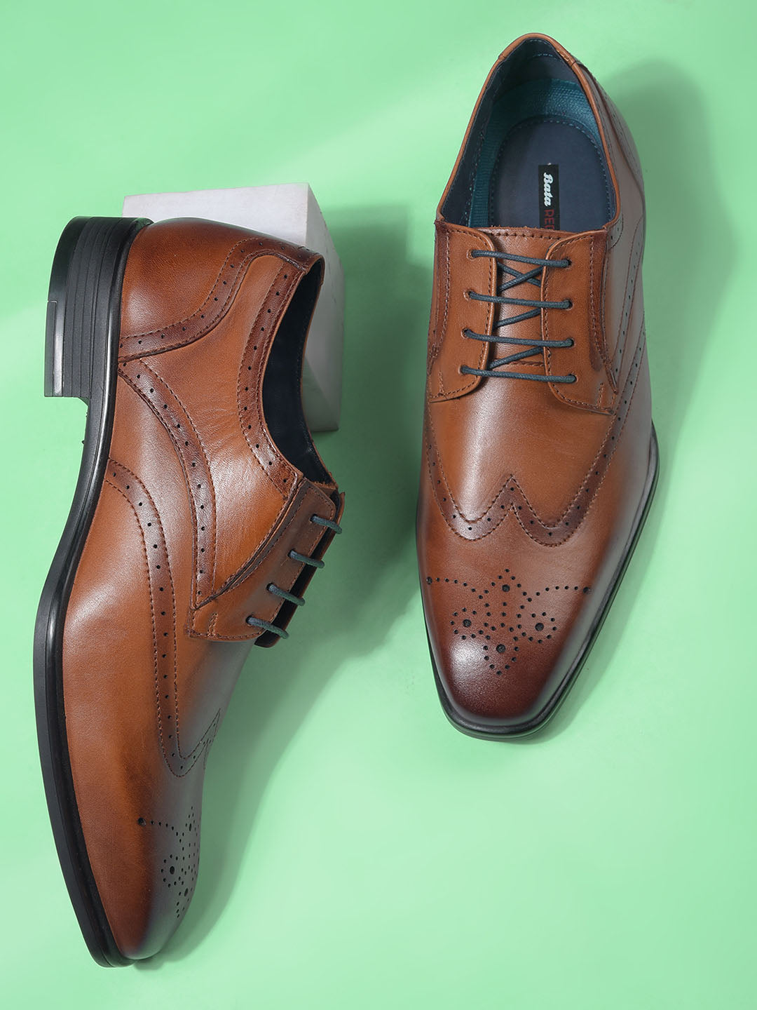 Bata Men Tan Formal Lace-up Derby Shoes - Tan - View 6