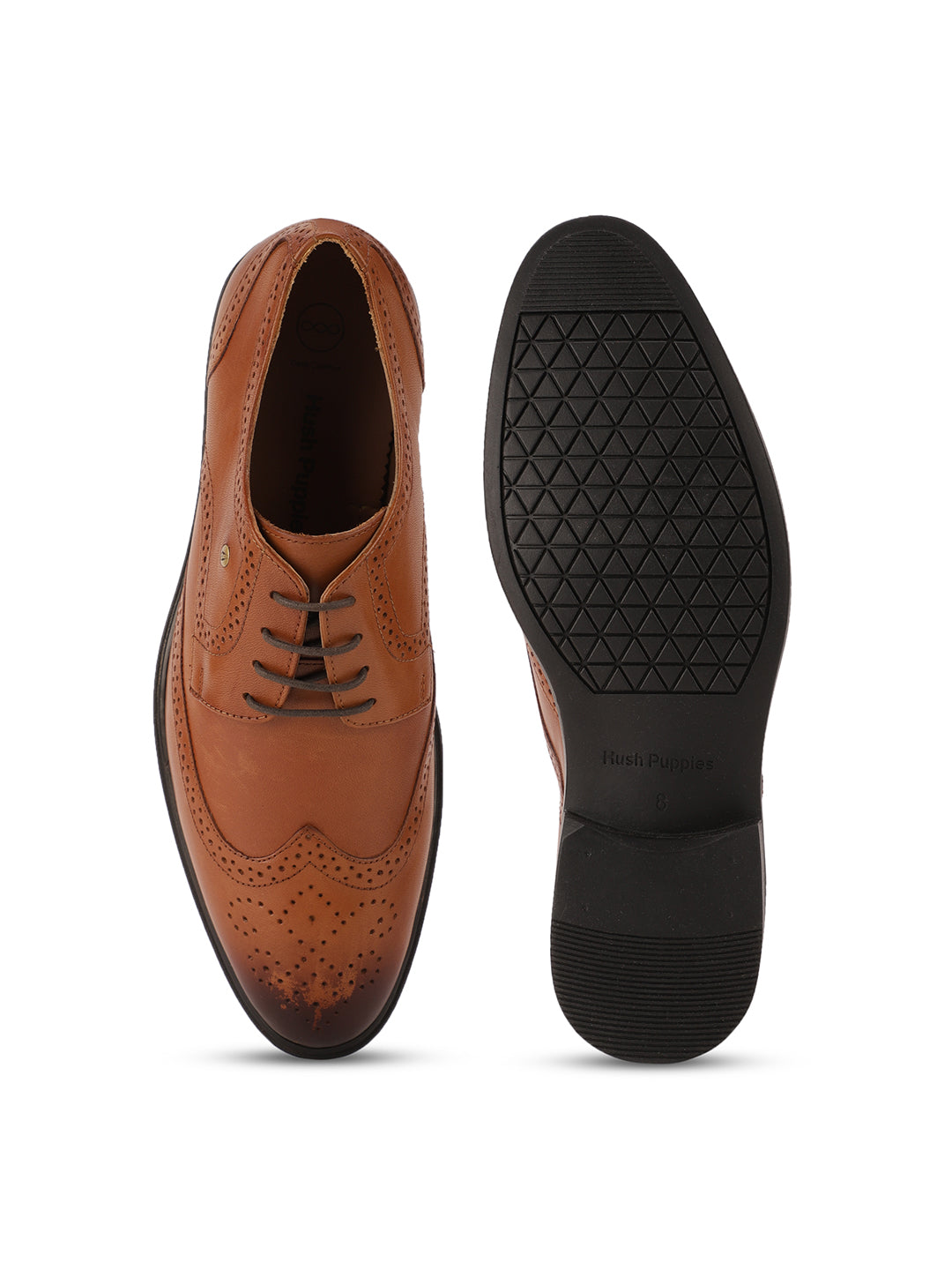 Hush Puppies Men Tan Formal Lace-up Derby Shoes - Tan - View 5