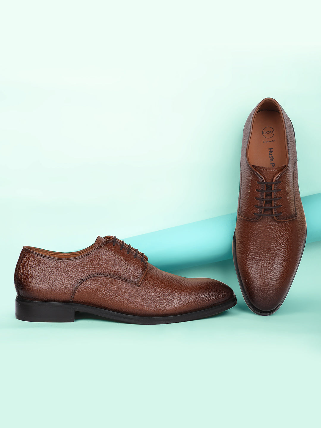 Hush Puppies Men Tan Formal Lace-up Derby Shoes - Tan - View 6