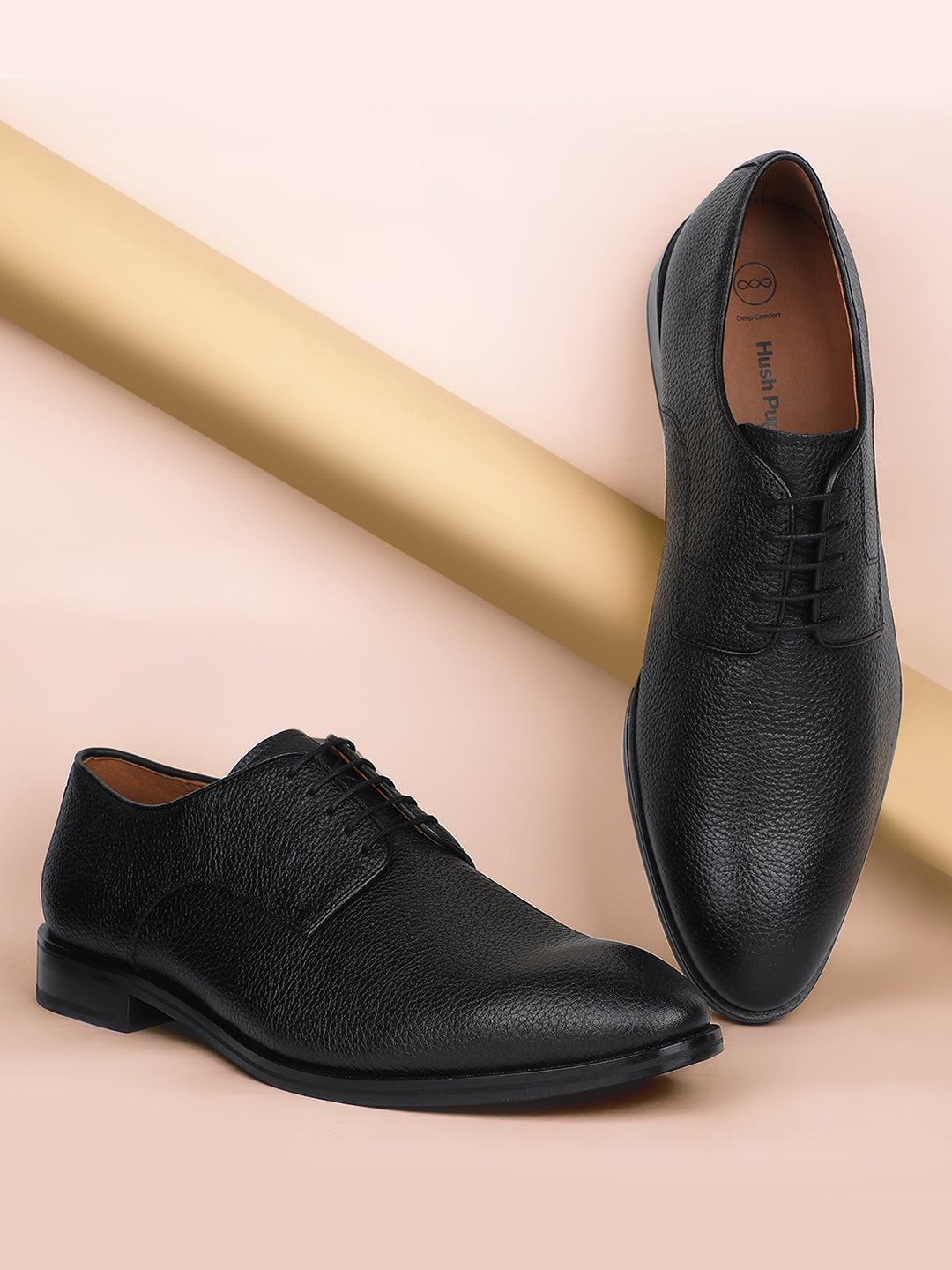 Hush Puppies Men Black Formal Lace-up Derby Shoes - Black - View 6