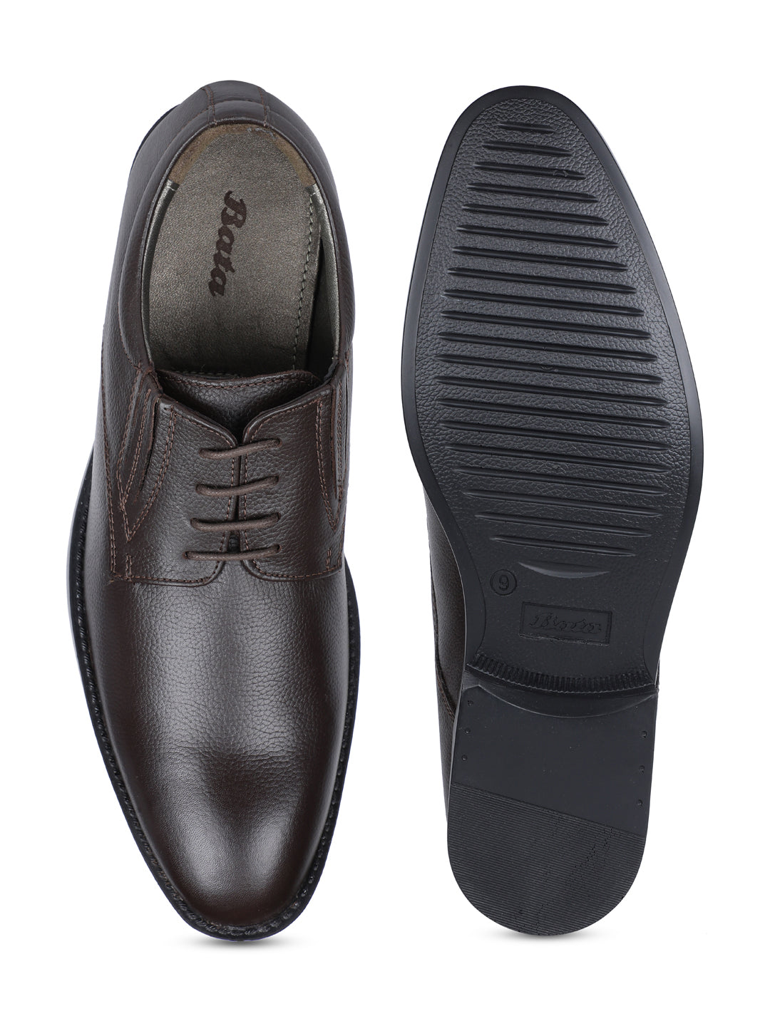 Bata Men Brown Formal Lace-up Derby Shoes - Brown - View 4